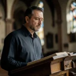 Homem pregando sobre o temor do Senhor.