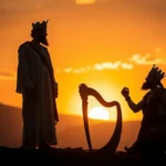 Representação visual de Saul e Davi, simbolizando suas jornadas de liderança.