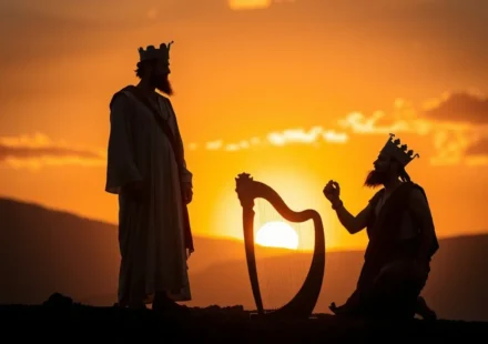 Representação visual de Saul e Davi, simbolizando suas jornadas de liderança.