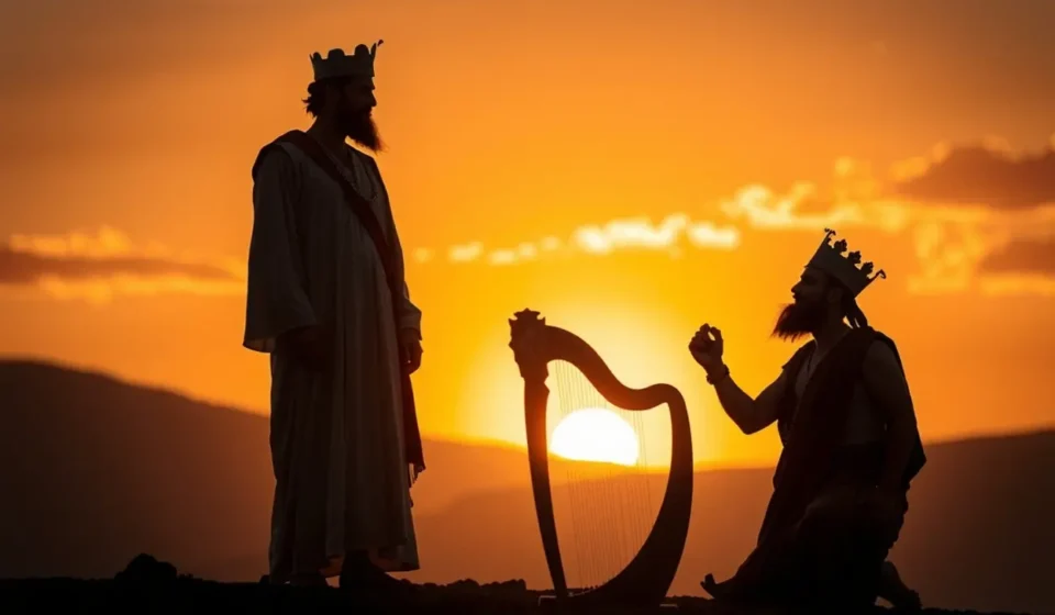 Representação visual de Saul e Davi, simbolizando suas jornadas de liderança.