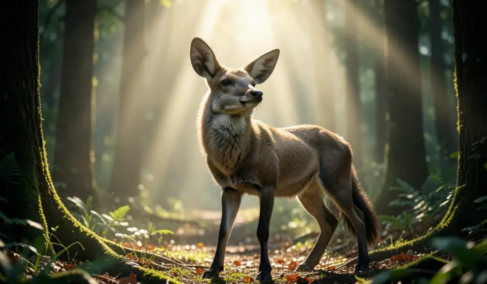 Cervo em floresta iluminada simbolizando significado bíblico de sonhos