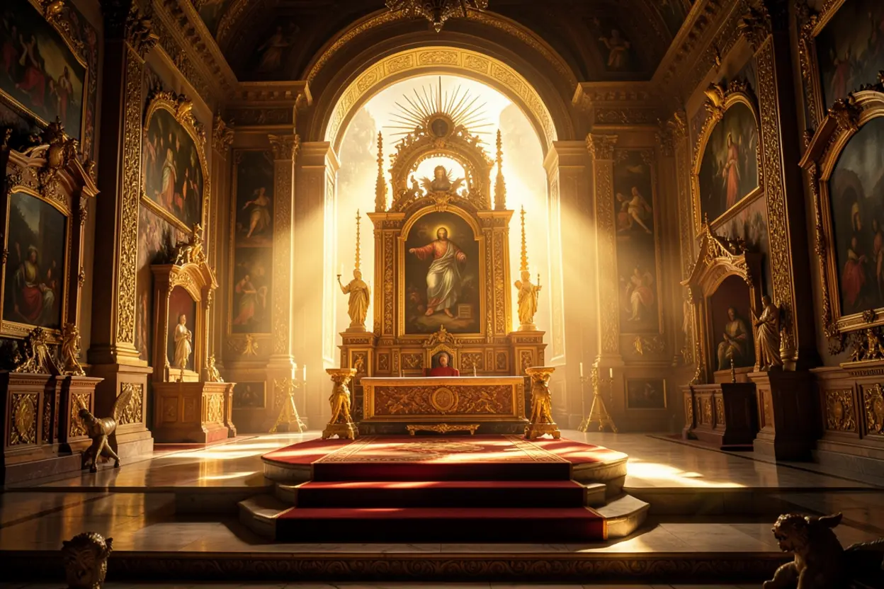 Trono de luz representando a soberania de Deus.