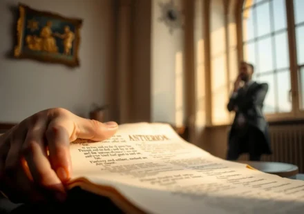 O Caráter Irrepreensível do Despenseiro de Deus em Tito 1:7 Pergaminho antigo e homem estudando a Bíblia sobre Tito 1:7