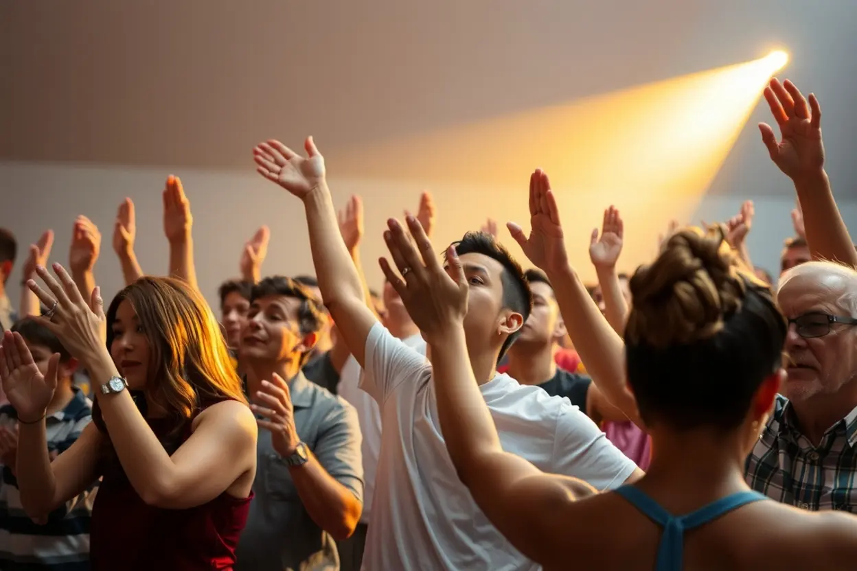 Igreja adorando a Cristo ressurreto.