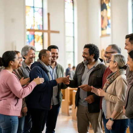 Igreja na Bíblia: O Que Realmente Significa Ser Parte Dela? Pessoas diversas em comunhão, representando a igreja de Cristo.