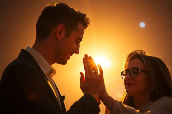 Casal cristão em oração profunda representando amor sacrificial no casamento.