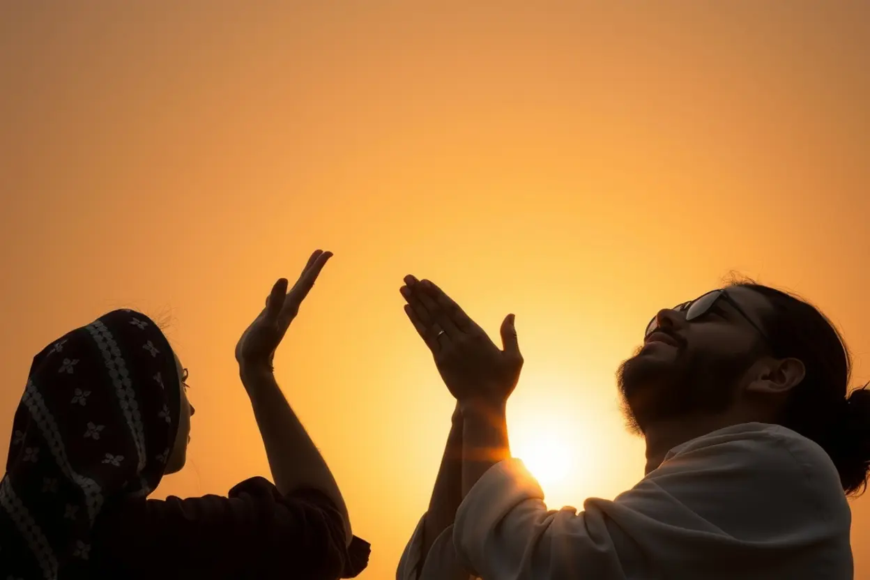 Mãos em oração buscando a presença de Deus.
