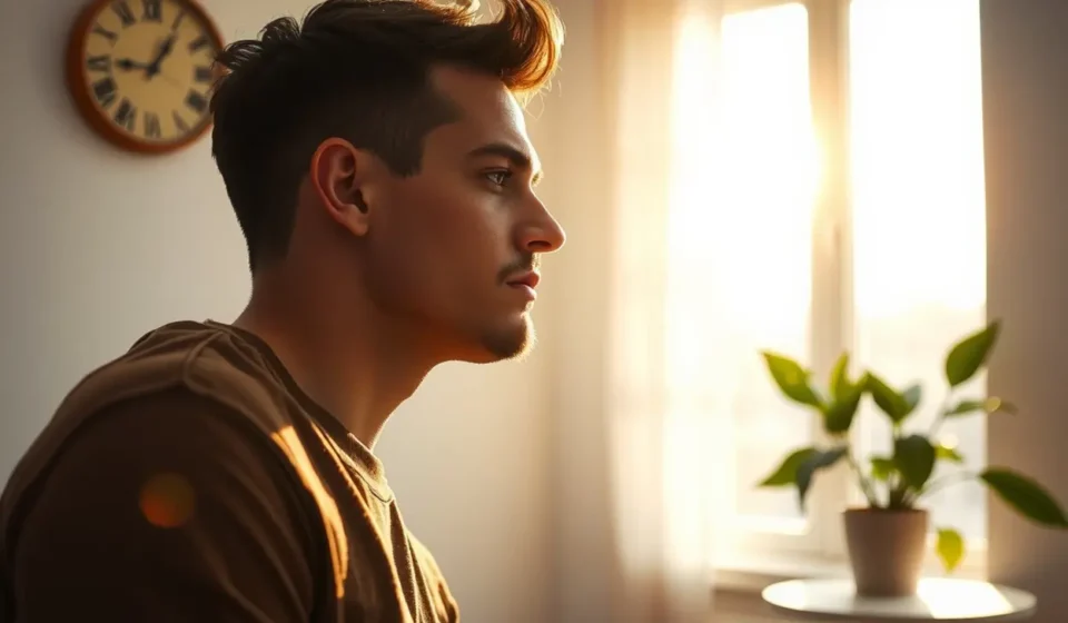 Jovem orando como estratégia para vencer tentações na juventude.
