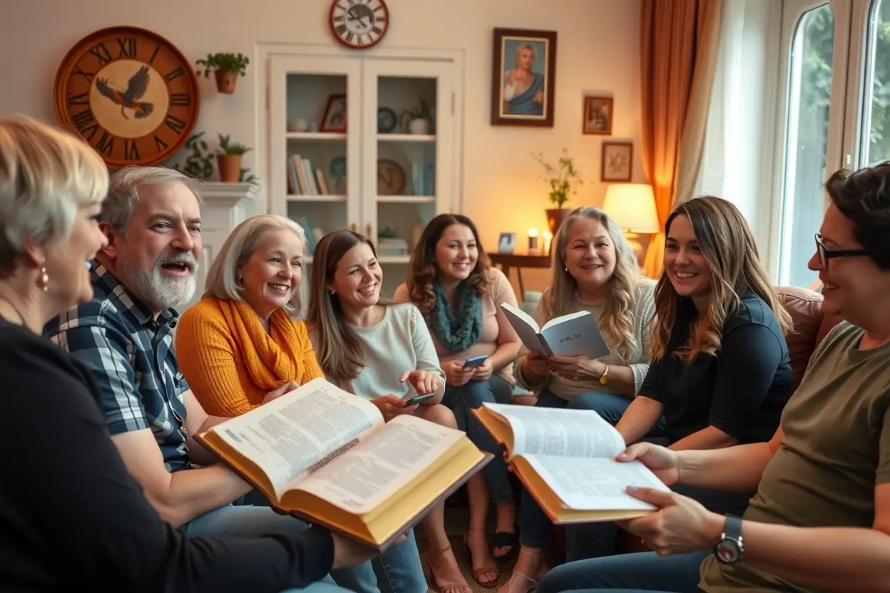 Grupo de pessoas em estudo bíblico, fortalecendo a profundidade espiritual.