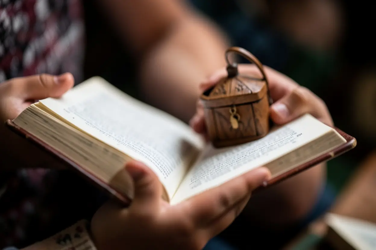 Ensinando adoração prática Mãos de criança segurando Bíblia e oferta para Deus