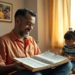 Líder ensinando criança sobre Jesus Salvador