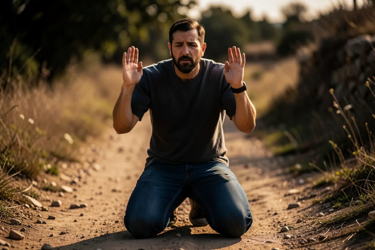 Homem entregando seu caminho ao Senhor.