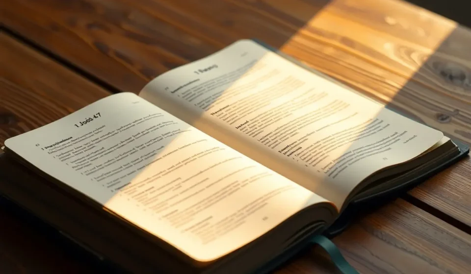 A Natureza do Amor: Esboço de Pregação sobre 1 João 4:7-12 Esboço de pregação sobre 1 João 4:7-12 aberto em uma Bíblia.
