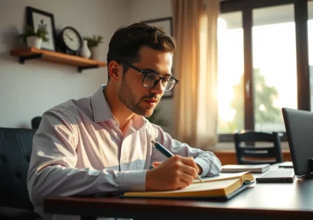 Trabalhando para o Rei: Esboço de Pregação sobre a Ética do Trabalho Cristão Homem cristão no trabalho focado em um esboço de pregação sobre a ética do trabalho cristão