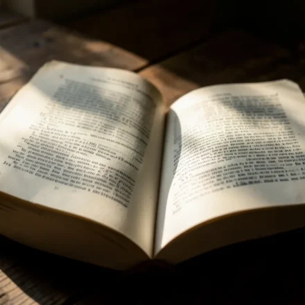 Bíblia aberta focada no texto da Grande Comissão para estudo bíblico.