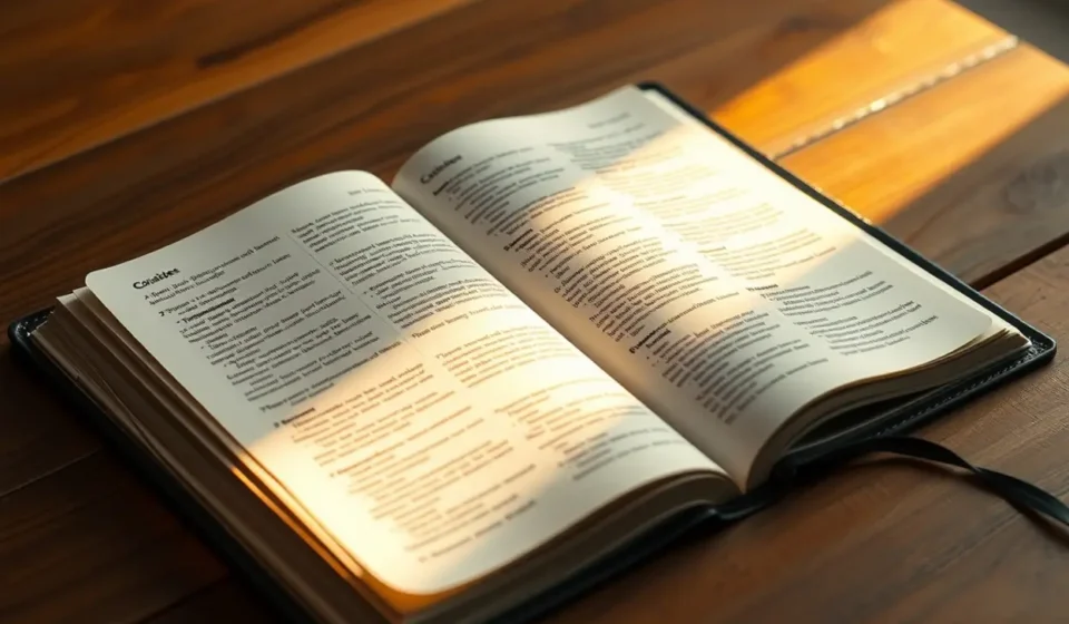 Estudo bíblico de Colossenses 2:6-15 em uma Bíblia aberta.