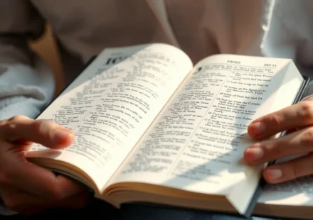 O que define um Cristão: Amar, Obedecer e Pertencer a Jesus Mãos segurando Bíblia aberta foco na Palavra de Deus