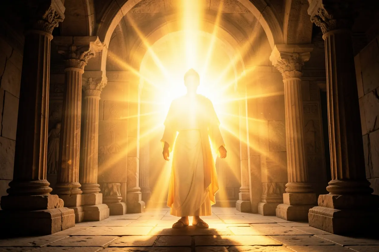Glória de Deus no corpo Luz gloriosa representando a presença de Deus no corpo