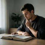 A Substância da Fé: Um Sermão sobre Hebreus 11:1 Jovem cristão lendo a Bíblia e refletindo sobre o mandamento de honrar os pais.