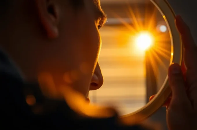 Pessoa buscando sua verdadeira identidade na luz de Deus.