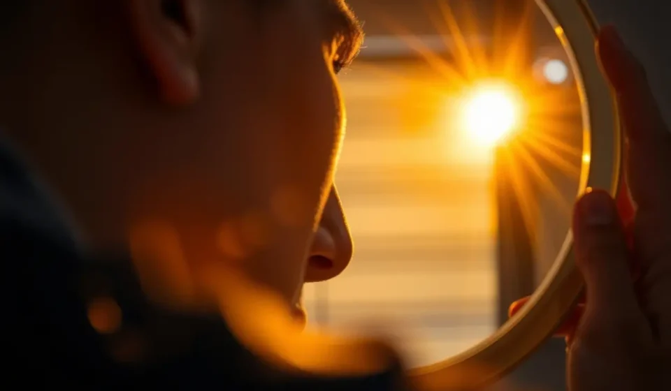 Pessoa buscando sua verdadeira identidade na luz de Deus.