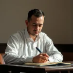 Vulnerabilidade Cristã: O Caminho para a Cura e a Graça de Deus Homem cristão orando com seriedade, representando liderança bíblica.