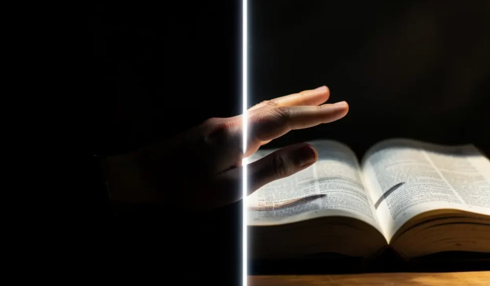Livre-Arbítrio: Como Escolher entre o Bem e o Mal na Vida Cristã Mão humana escolhendo entre caminhos, simbolizando o livre-arbítrio bíblico.