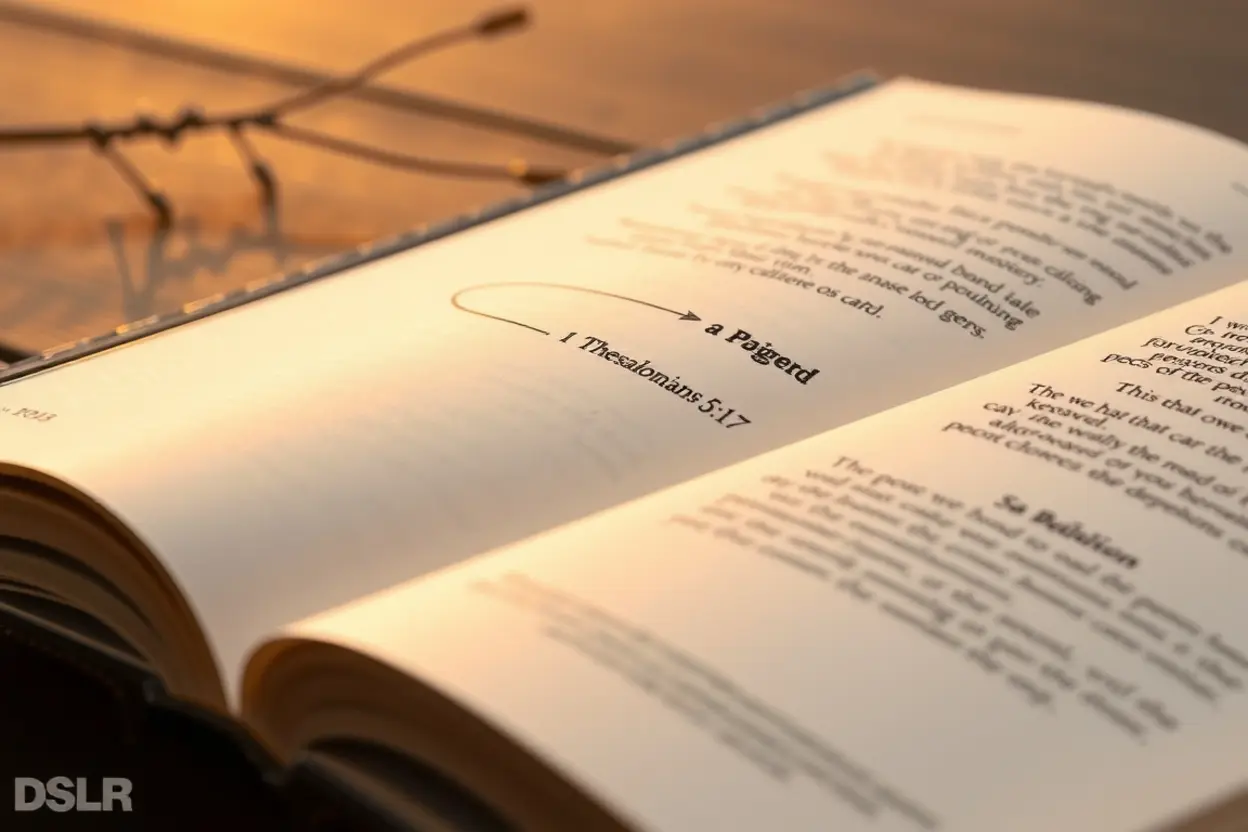Versículo 1 Tessalonicenses 5:17 sobre a maturidade espiritual.