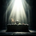 Vigilância Cristã: Por que o seu altar precisa de proteção constante Altar de pedras antigo com luz divina representando sacrifício cristão.