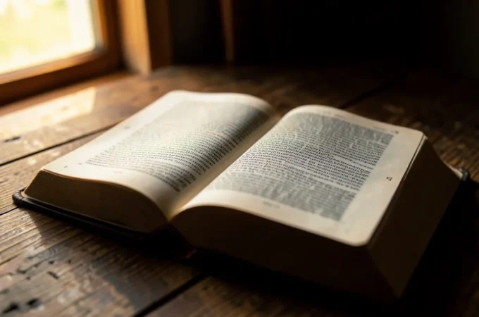 O Governo da Verdade: Pregação sobre João 8:32 Bíblia aberta focada em João 8:32 para pregação.