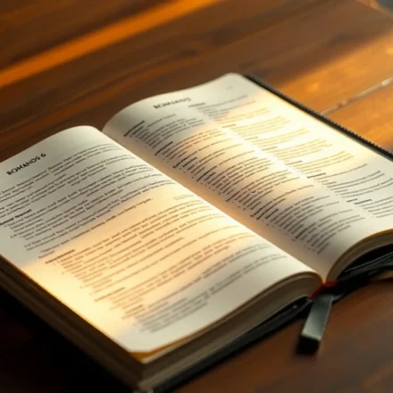 Bíblia aberta para pregação sobre Romanos 6:1-14