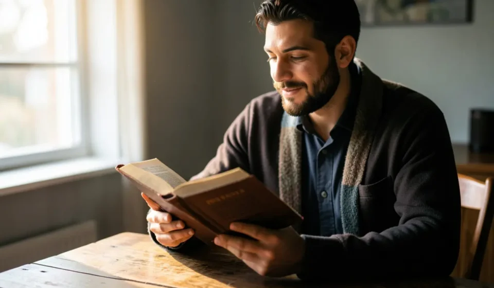 Renovação da Mente: O Caminho Bíblico para a Transformação Interior Pessoa estudando a Bíblia para renovação da mente