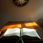 Bíblia aberta destacando Hebreus 11:1 como fundamento da fé.
