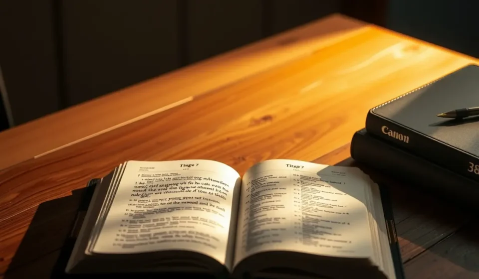 Bíblia aberta destacando o sermão sobre Tiago 4:7