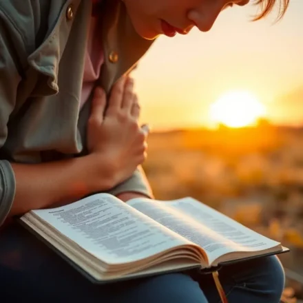 Constância na Busca por Deus: O Segredo para uma Fé Inabalável Pessoa orando ao nascer do sol, buscando a Deus.