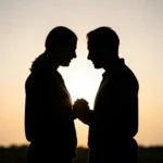O Herói Bíblico: Como Ensinar Crianças a Vencer o Medo com a Fé Casal cristão orando juntos simbolizando a unidade bíblica.
