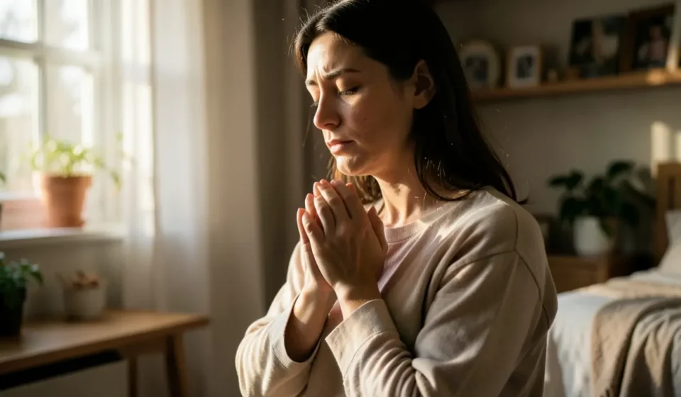 Adoração em Espírito e Verdade: O Templo que Deus Habita em Sua Vida Mulher em momento de adoração em espírito e verdade em casa