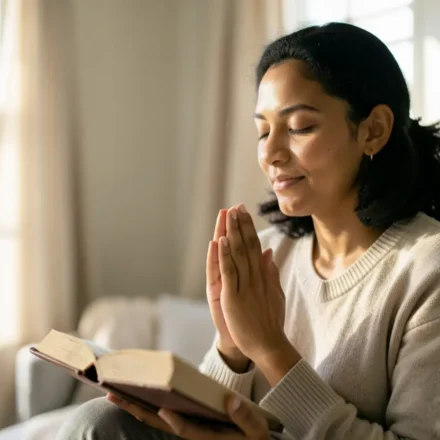 Intimidade com Deus: Como Viver um Encontro Diário com Cristo Pessoa orando em um ambiente tranquilo, buscando intimidade com Deus.